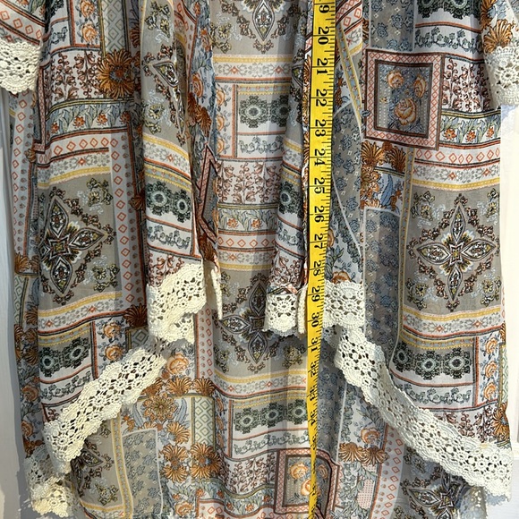 Fall Autumn Sheer Wrap Lace Hem - Picture 9 of 11